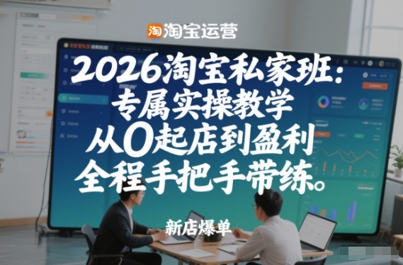 2026淘宝私家班：专属实操教学，从0起店到盈利，全程手把手带练-搞薯条网