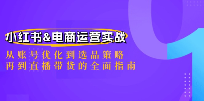 小红书&电商运营实战：从账号优化到选品策略，再到直播带货的全面指南-搞薯条网