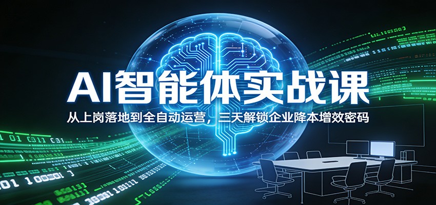 AI智能体实战课：从上岗落地到全自动运营，三天解锁企业降本增效密码-搞薯条网