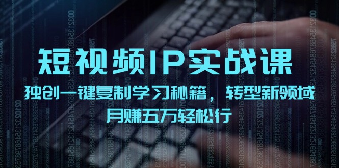 短视频IP实战课，独创一键复制学习秘籍，转战新领域，月赚五万轻松行-搞薯条网