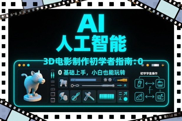 AI人工智能3D电影制作初学者指南：0基础上手，小白也能玩转-搞薯条网