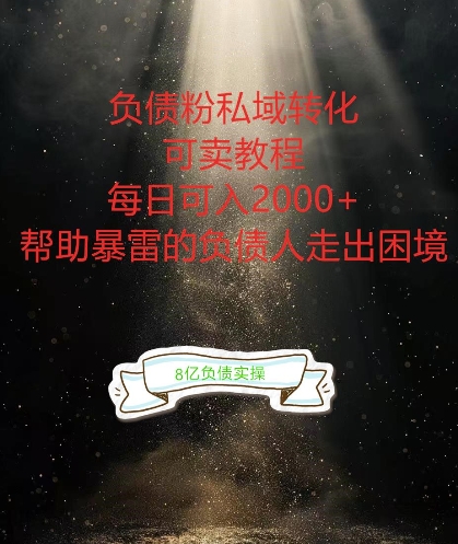 负债粉掘金计划，帮助负债者解决问题，债务规划，债务重组，最好的变现方式【揭秘】-搞薯条网