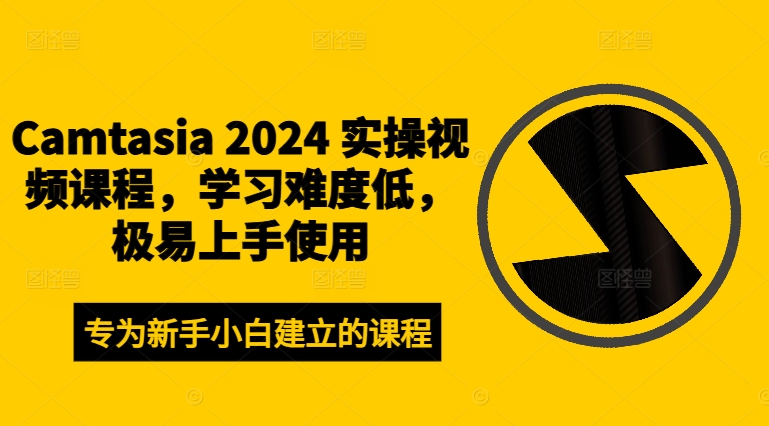 Camtasia 2024 实操视频课程，学习难度低，极易上手使用-搞薯条网