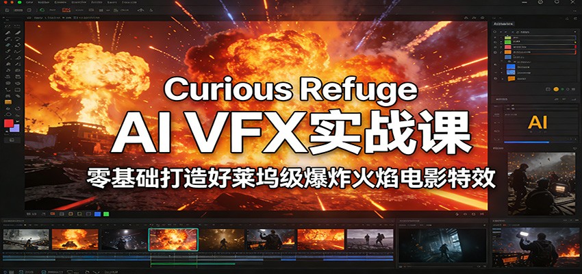 Curious Refuge AI VFX实战课，零基础打造好莱坞级爆炸火焰电影特效-搞薯条网