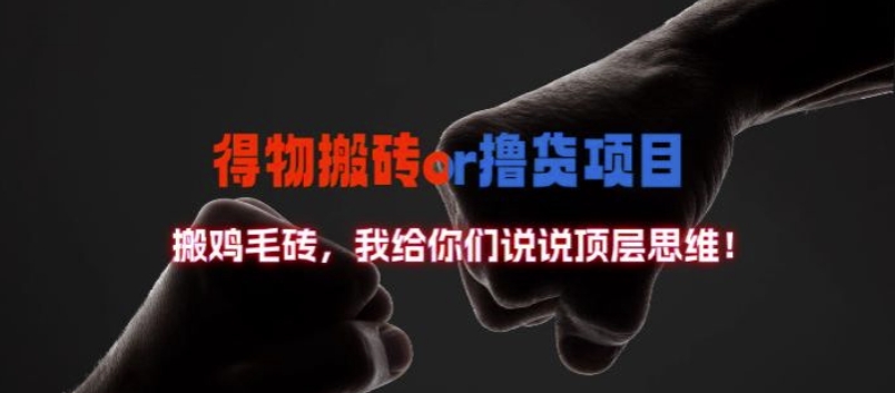 得物搬砖撸货项目?掰下数据，我给你们说说顶层思维【揭秘】-搞薯条网
