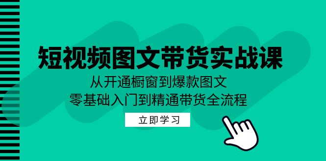 短视频图文带货实战课：从开通橱窗到爆款图文，零基础入门到精通带货-搞薯条网
