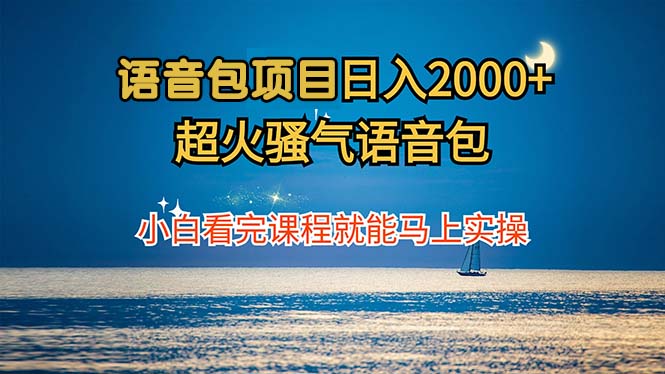 语音包项目 日入2000+ 超火骚气语音包小白看完课程就能马上实操-搞薯条网