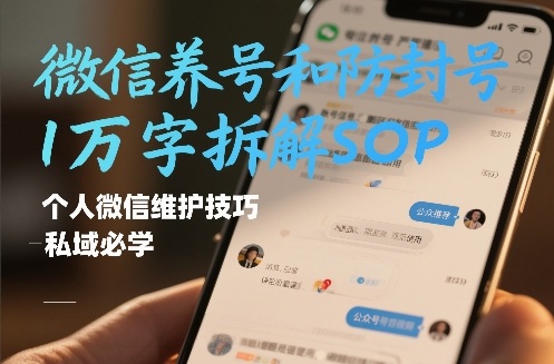 微信养号和防封号1万字拆解SOP，个人微信维护技巧，私域必学【文档】-搞薯条网