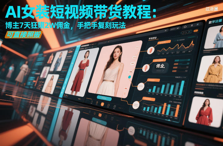 AI女装短视频带货教程：博主7天狂賺2W佣金，手把手复刻玩法，可直接照搬-搞薯条网