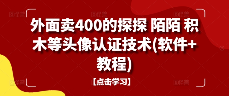 外面卖400的探探 陌陌 积木等头像认证技术(软件+教程)-搞薯条网