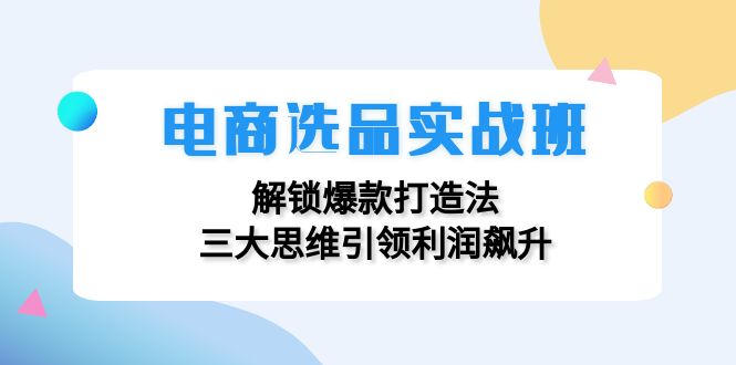 电商选品实战班：解锁爆款打造法，三大思维引领利润飙升-搞薯条网