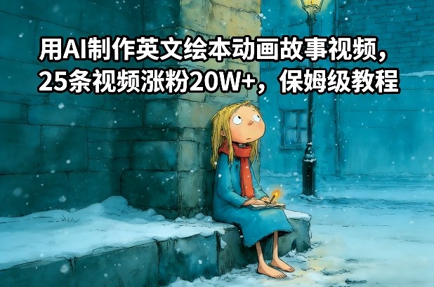用AI制作英文绘本动画故事视频，25条视频涨粉20W+，保姆级教程-搞薯条网