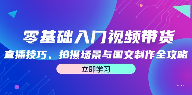 零基础入门视频带货：直播技巧、拍摄场景与图文制作全攻略-搞薯条网