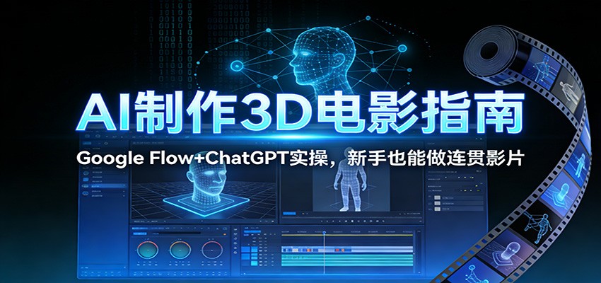 AI制作3D电影指南：Google Flow+ChatGPT实操，新手也能做连贯影片-搞薯条网
