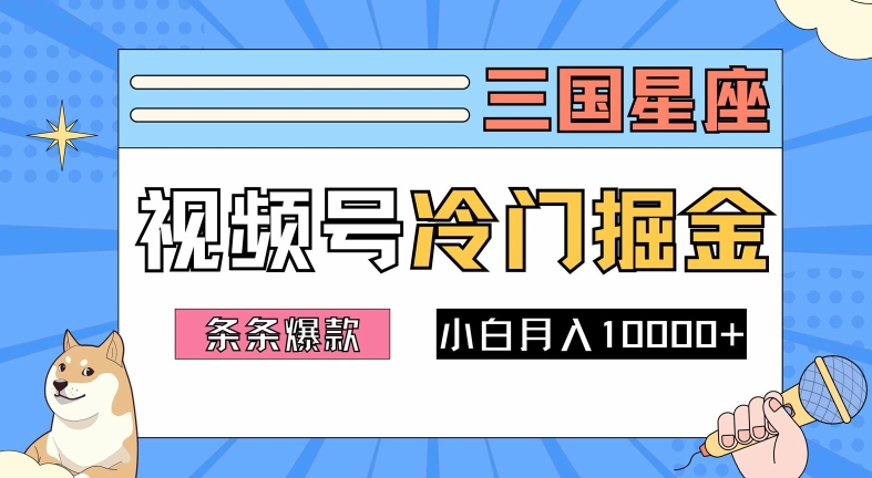 2024视频号三国冷门赛道掘金，条条视频爆款，操作简单轻松上手，新手小白也能月入1w-搞薯条网