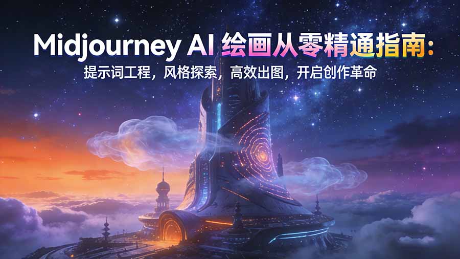 Midjourney AI绘画从零精通指南：提示词工程，风格探索，高效出图，开启创作革命-搞薯条网