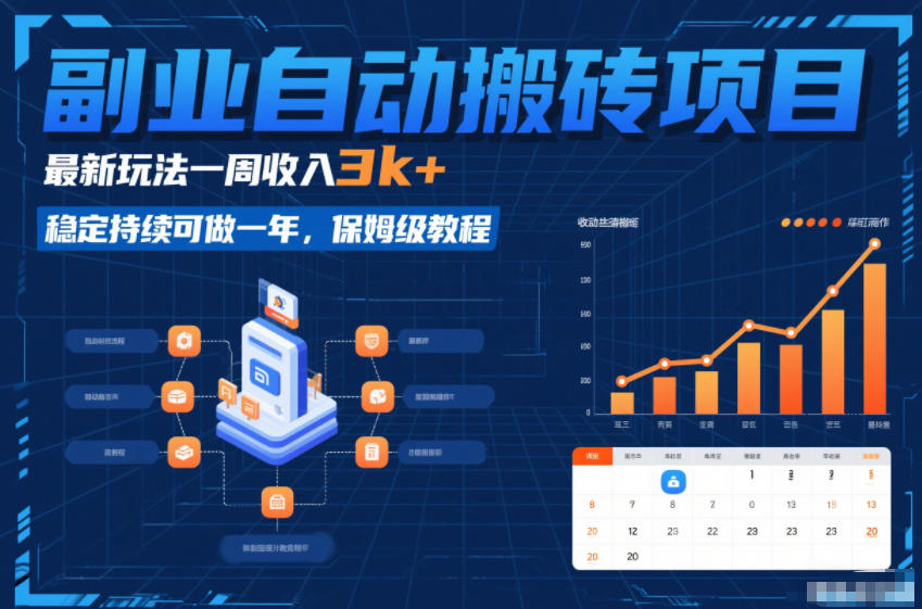 副业自动搬砖项目，最新玩法一周收入3k+，稳定持续可做一年，保姆级教程【揭秘】-搞薯条网