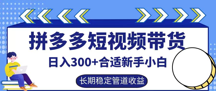 拼多多短视频带货日入300+，实操账户展示看就能学会-搞薯条网